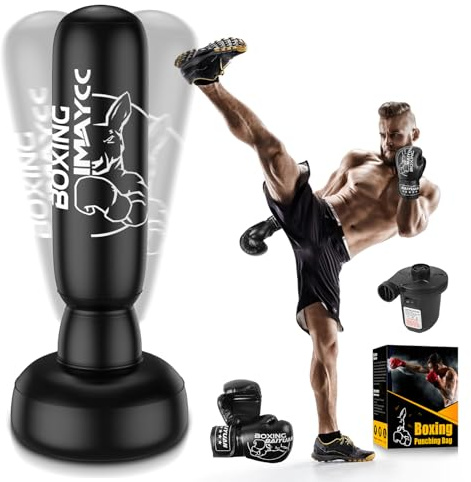 Freestanding Punching Bags for Adults, Upgrade Thickened 180CM PVC Punching Bag for Adult, Heavy Standing Punch Bag, Kickboxing Bags For Muay Thai, Mma, Boxing Training, Sandbag Fitness.