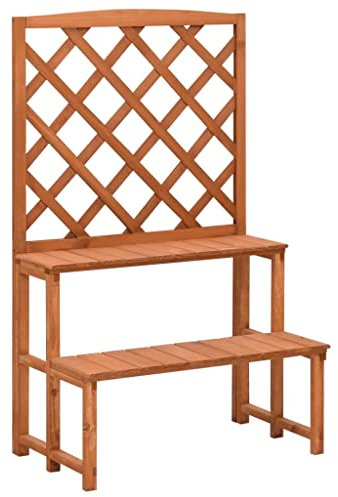 WIFESE Étagère à plantes, escalier à fleurs, en bois, pour salon, jardin, véranda ou terrasse, résistante aux intempéries et facile à nettoyer, marron, 70 x 42 x 115 cm