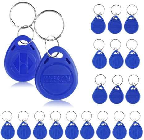 Fredorlokk Nyckelringskort Induktion 125khz Grossistny RFID EM-ID Induktion ID-kort Token Tagg Nyckelring för åtkomstkontrollsystem (blå) 20 st