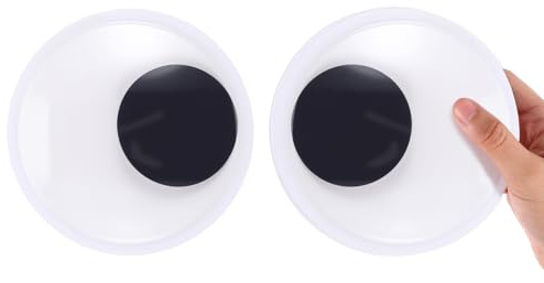 LIQWEI 2 st gigantiska googly-ögon, självhäftande stora googly-ögon, juldekorationer, stora googlys-öga, ögonglobsklistermärken för gör-det-själv-hantverk, halloween, julgransfestdekorationer