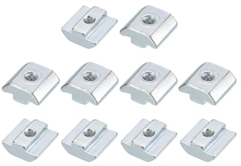 TOP-VIGOR M5 Sliding T Slot Nuts 30Pcs, Nickel Plated Carbon Steel Hammer Head Roll-in T-Nuts for 4040 Aluminium Extrusion Profile, T-Slot Fasteners for CNC and 3D Printer Assembly