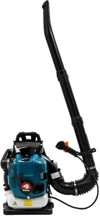 Soplador de hojas de espalda gasolina, aspirador soplador de jardín 75,6 CC 2600 W, herramienta de jardinería profesional, motor de 4 tiempos, velocidad ajustable, comodidad mochila, limpieza de