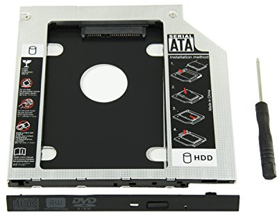 Highfine Universal 9.5mm SATA to SATA 2nd SSD HDD Hard Drive Caddy Adapter Tray Enclosures for DELL HP Lenovo ThinkPad ACER Gateway ASUS Sony Samsung MSI Laptop