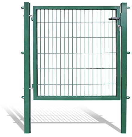 Arvotec Gartentor, grün, 200x50, BxH:1200x1200mm - Pfosten inkl. passenden Anschlussstücken für Stabmattenzaun - inkl. Montagematerial und Schlüsseln