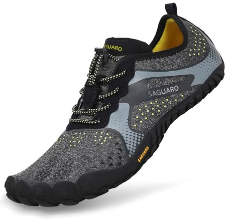 SAGUARO Water Shoes Mens Womens Barefoot Quick Dry Sports Aqua Shoes Unisex Slip On Skin Shoes for Beach Swim Surf Yoga Exercise,Upgrade Black 9 UK