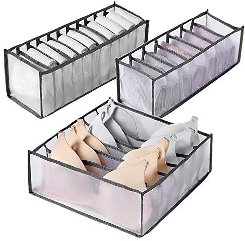 Organizer per cassetti per biancheria intima, organizer per biancheria intima pieghevole per guardaroba, divisori per armadio ad alta capacità per reggiseni, calzini, cravatte, sciarpe e fazzoletti