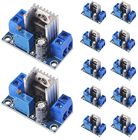 UMLIFE 12PCS LM317 DC-DC Converter Buck Step-Down Circuit Board Module 4.2-40V to 1.2-37V Linear Regulator Adjustable Voltage Regulator Power Supply for Arduino ESP8266