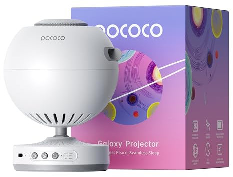 POCOCO Sternenhimmel Projektor, Galaxie Stern Projektor, Heim Planetarium für Kinder und Erwachsene; in Schlafzimmern, Innenräumen; als Dekoration, Einschlafhilfe und Entspannung - mit 2 Discs