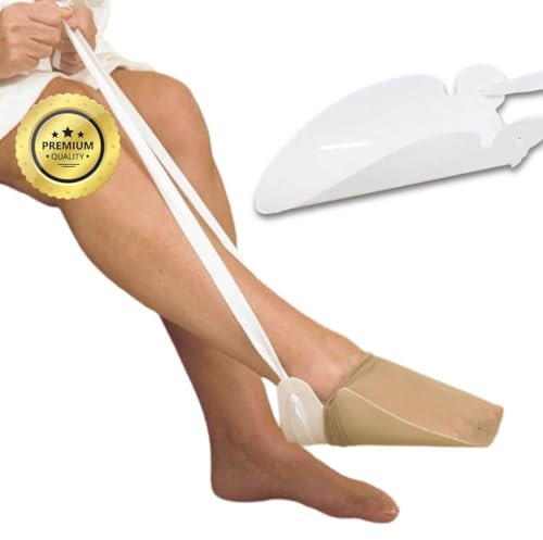 OrtoPrime Sockenanzieher für Senioren - Kompressionssocken Helfer- Anziehen von Socken für ältere Menschen - Strümpfe anziehen Hilfe - ANZIEHHILFE STRÜMPFE UND SOCKEN FÜR ÄLTERE MENSCHEN