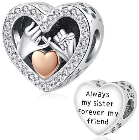 Charm Liebe, Anhänger Charm Schwestern aus 925 Sterlingsilber, Für Beaded Charms für Pandora European Armbänder Geschenke für damen mädchen