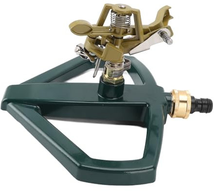 Arroseur de pelouse pour Cour, arroseur de pelouse Gardena Rotatif à 360 degrés, arroseur de Jardin Automatique réglable pour de Grandes Surfaces Arroseur de pelouse de Grandes (Yellow)