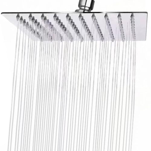 Bosmsaslad Duschkopf Regendusche, 10 Zoll Regenduschkopf Eckig Edelstahl, Regenbrause, 360° Verstellbar Selbstreinigende Regendusche Kopfbrause Brausekopf, Kalkfreie Rostfreie Regenwalddusche