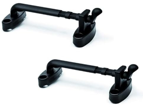 inferramenta Set 2 Socchiudi Finestra Regolabile – Per Finestre e Persiane a 2 Ante | Montaggio Facile, Nero