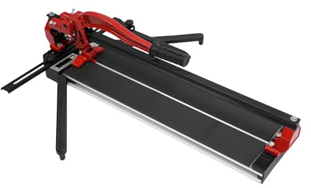Fyssnn Fliesenschneider 600mm/1200mm Manuell - Mit Infrarot & Präzisions-Skalen & 180° Drehbeinen Präzise Schnitte Flisenschneidmaschine Ideal für DIY, Bau, Fliesenleger Werkzeug (Rot, 600mm)