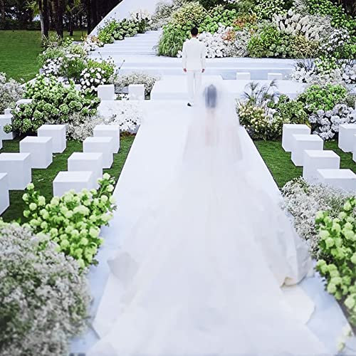 Rutschfester, weißer Hochzeitsläufer, Teppichrolle, 1,5 x 20 m, 2 mm dick, perfekt für Hochzeitszeremonien, Partys, Weihnachtsveranstaltungen, Innen- und Außendekoration