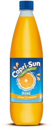 Capri-Sun Double Strength Orange Squash (1 Litre) - No Added Sugar - Made with Real Fruit Juice - No Artificial Flavours or Colours