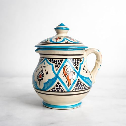Brocca in Ceramica Marocchina Dipinta a Mano con Tappo da 0.75 Litro 0201261001
