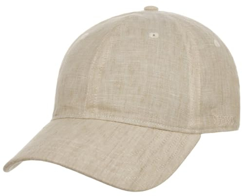 Stetson Casquette en Lin Sydell Femme/Homme - Baseball Cap D'Ete Boucle Metal, avec Visiere, Doublure Printemps-ete Ete - L (58-59 cm) Beige-mouchete
