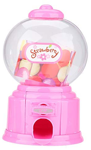 Dispenser di plastica per bambini Gumballs di plastica della macchina della caramella dei bambini portatili Regalo di asilo dei bambini (Pink)