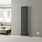 DuraTherm® 1600 x 360mm Anthracite Vertical Designer Radiator Single Column Oval Tube Modern Central Heating Panel Bathroom Radiators