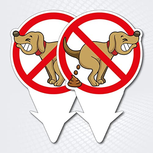 PICO signs Hochwertige Schilder (2er set) aus Alu-Dibond Hier kein Hundeklo Steckschild 200 x 130 mm Freiform | Hundekot, Hundehaufen |