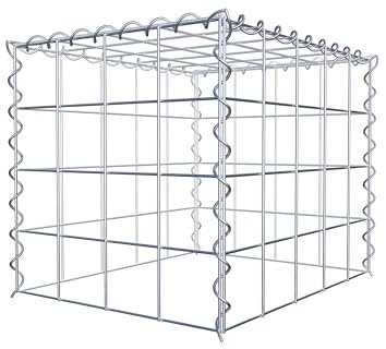 GABIONA Cesta de piedra de gavión rectangular, malla de 10 x 10 cm, profundidad de 40 cm, cesta de cultivo tipo 3, cierre de espiral, galvanizado (50 x 40 x 40 cm)