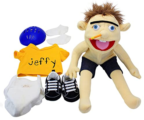 pologmase SeaFly Jeffy Plush Toy Doll, 60cm Soft Hand Puppet With Working Mouth, Mischievous Funny Puppets For Halloween Party & Preschool