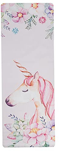 FANSU Tragbare Reise-Yogamatte 1,5mm Dick Faltbare Gymnastikmatte, Weich Leicht Übungen Trainingsmatte für Yoga, Pilates, Bikram, Stretching, Training und Bewegung (183x68cm,Einhorn)