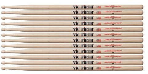 Vic Firth American Classic 5A Drumsticks - Pack of 6 Pairs