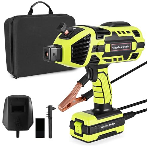 Krovtoy Upgraded Welding Machine, 220V Handheld Welder with IGBT Inverter 6 Variable Current Adjustment,20-120Amp Adjustable Output Current,Suitable for 3/32″- 1/8″ (2.5-3.2mm) Welding rods (Green)