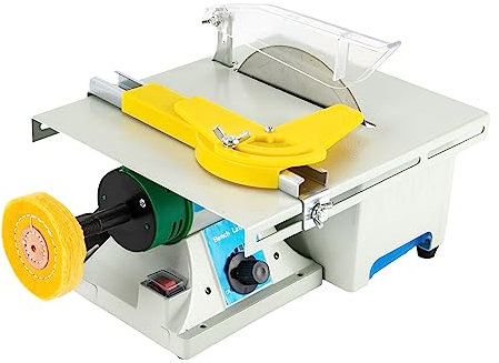 Mini sega circolare da tavolo multifunzione da 750 W, mini sega da tavolo portatile, mini smerigliatrice, 800 – 10000 rpm, per legno, metallo, pietre preziose fai da te