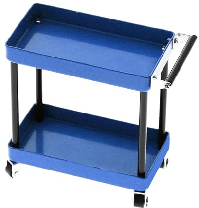 Chariot à Outils, Chariot à Outils Roulant Accessoires RC Mini Chariot de Stockage d'Outils à 2 Niveaux Atelier Mobile Garage Outils de Réparation Chariot Chariot de Travail