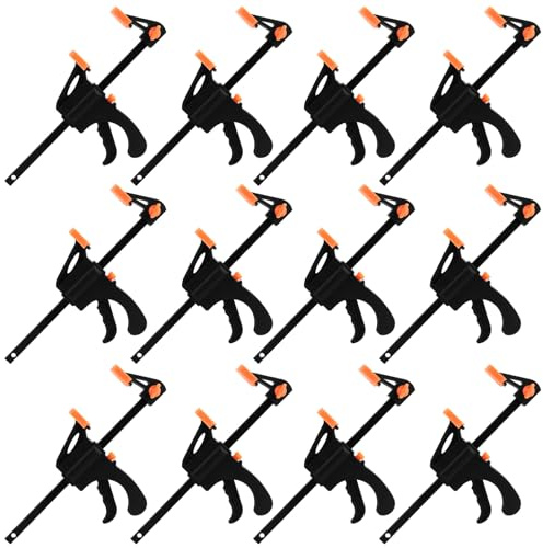 GBACHOOSE 12 Stück Schraubzwingen set mit Spannweite 110x195MM, 4-Zoll Schraubzwinge für präzises Fixieren, Holzbearbeitung präzises Fixieren von Holzwerkstücken