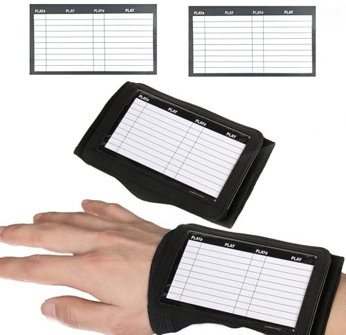 CJMUQHEHH Wrist Coach Playbook für American Football mit 2 Spielkarten, Wrist Coach American Football, Football Wristband mit Transparentem Fenster, Tactical Wristcoach für Verschiedene Sportarten
