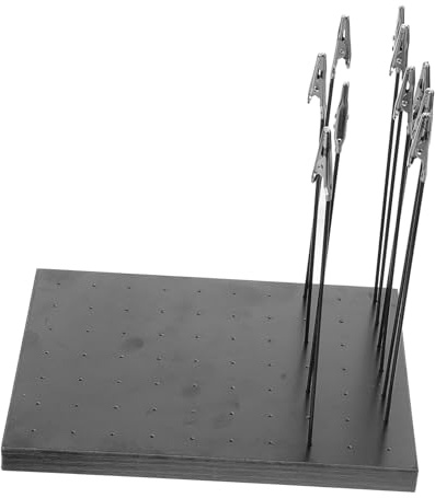 GARIOUANS Model Painting Stand Assorted Colour Clips Base for Drying and Spray-Painting, Wooden and Metal Miniature Model Holder, Easy to Fix Modelling Accessories