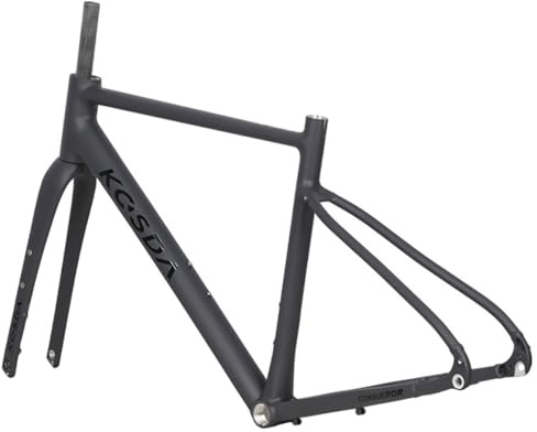 HZXQCVB Cadre De Vélo De Route Gravel 700C avec Fourche en Fibre De Carbone 46cm 48cm 50cm Alliage D'aluminium Cadre avec Freins À Disque Axe Traversant F12*100 Mm R12*142 Mm(Gray,460mm)
