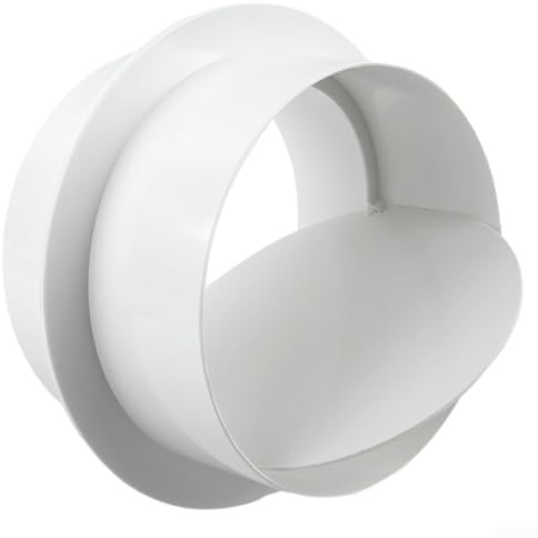 Valvola di ritegno in PVC per tubo di ventilazione, 80 m/100 mm/110 mm/120 mm/150 mm/200 mm, bianca, per bagno e cucina (120 mm)