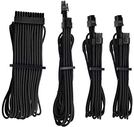 Corsair Premium Individually Sleeved PSU Cables Starter Kit Type 4 Gen 4 – Black