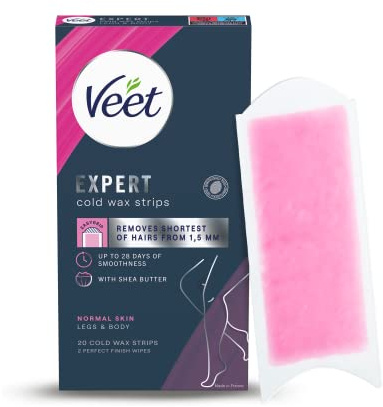Veet Expert Vaxremsor, Hårborttagning, Normal hud för ben & kropp, 20 st