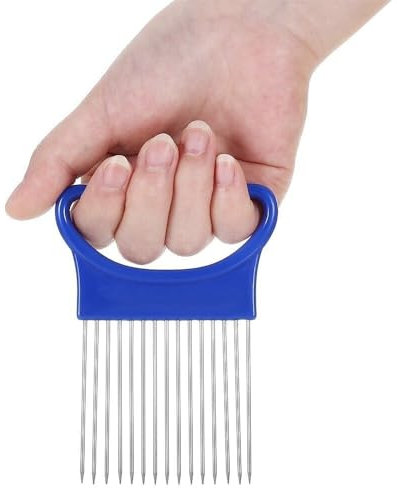 ARA CHOICE Onion Slicer Cutter Fish Meat Tomato Potato Vegetable Holder Kitchen Tool Tenderizer Needle, Handy Gadgets Safety Cooking Tools