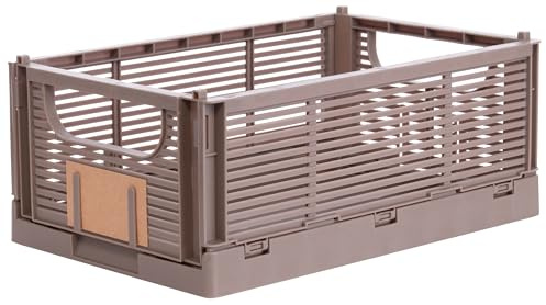 Brandsseller Boîte pliante XL Panier à Provisions stable Corbeille de Transport empilable Caisse de Rangement - Marron