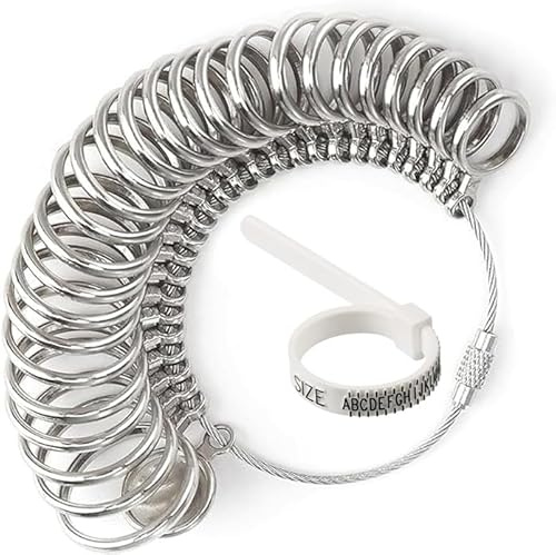 Ring Sizer UK Size A-Z Sizing, Ring Measurement Tool, Reusable Finger Size Tape, Professional Accurate for Wedding, Quality Checked, Guide Jewellery Measure Sizing for Both Women & Men