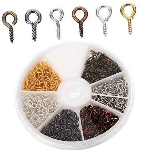 KICHOUSE Mini Tornillo Ocular Metálico Para Joyería Accesorios De Manualidades Versátiles Para Collares Pulseras y Aretes