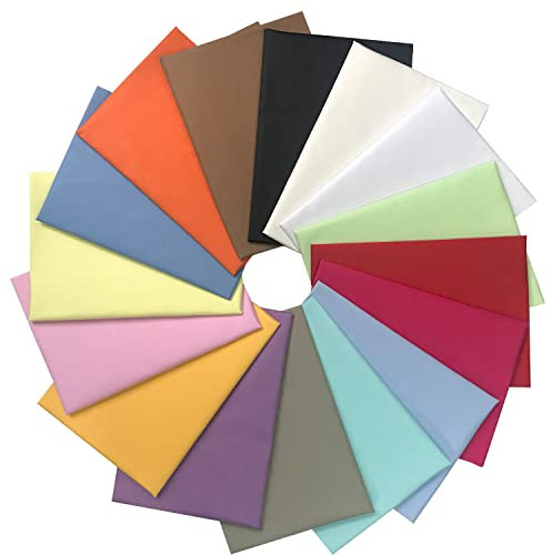 Qililandiy 16 Stück Baumwollstoff 100% Baumwolle Nähstoffe mehrfarbig Patchwork DIY Stoffpaket 46x56cm Zugeschnittene Stoff Quadrate zum Nähen Handwerk Deko