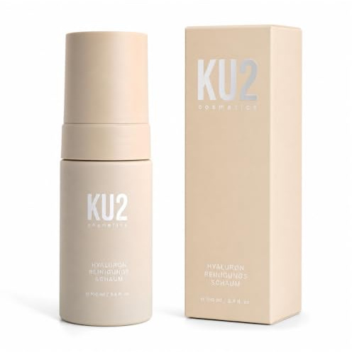 KU2 Cosmetics Hyaluron Reinigungsschaum Gesicht – Feuchtigkeitsspendender Cleanser zur Gesichtsreinigung – Sanftes Face Wash & Make up Entferner, 100 ml