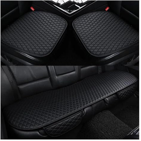 VKVZGPRARW Auto Sitzbezug Für VW Für Polo Für G&olf Für P&assat Für CC Für T&Ouran Für T&iguan Für Toureg Für T&OUAREG Für Phaeton Autositzbezug Kissen(Schwarz)