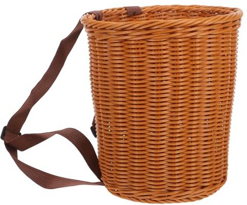 MOTHNUR Cestino da Picnic Intrecciato in PP con Spallacci Comodi Zaino Portatile Leggero per Cestino Multiuso per Raccolta Frutta e Uso all’Aperto in Fattoria e Spiaggia