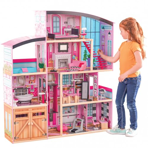 KidKraft Wooden Dollhouse Shimmer Mansion for 12 Dolls