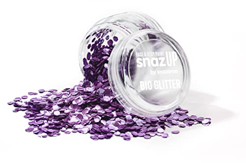 Snazaroo Bio Glitter Face and Body Paint, Biodegradable Chunky Gliter, Violet Colour, 3g