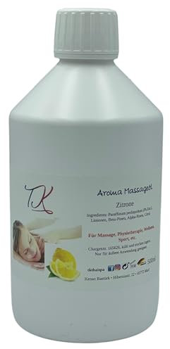 Aceite de masaje aromático de limón, 500 ml, para masaje, fisioterapia, bienestar, deportes en calidad farmacéutica